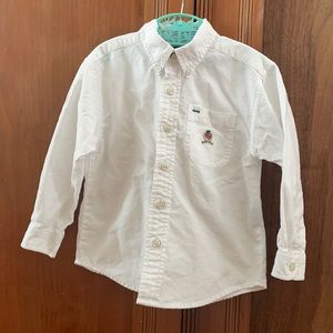Tommy Hilfiger Long sleeves white oxford shirt Button down cotton boys size 4 T